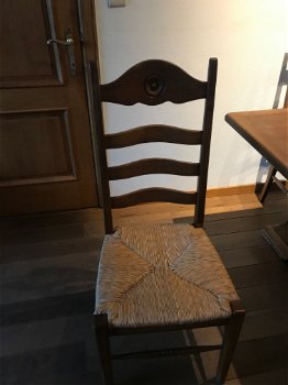 Eiken tafel met 6 stoelen - 1