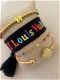 Zwarte Friendship armband met regenboog letters logo paris - 0 - Thumbnail