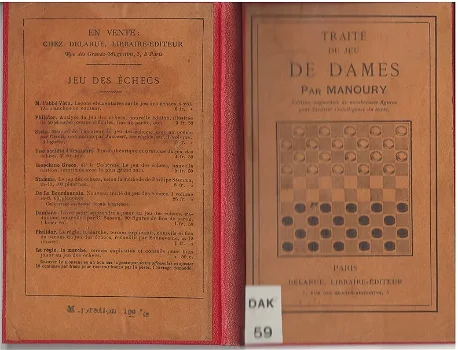 Traité du jeu de Dames, par Manoury - 0