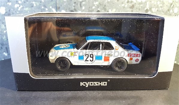 Nissan Skyline 2000 GT-R blauw 1:43 Kyosho - 3