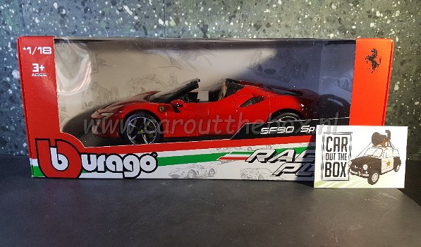 Ferrari SF90 Spyder rood 1:18 Bburago - 5