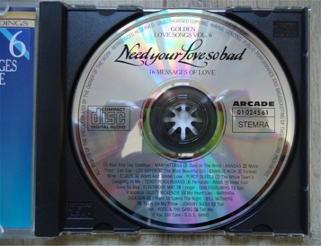 Originele verzamel-CD Golden Love Songs Volume 6 van Arcade. - 6