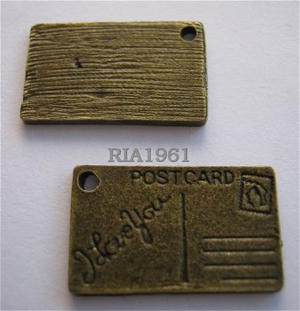 bedel/charm op=op : briefkaart 2 brons - 23x15 mm - 0