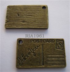 bedel/charm op=op : briefkaart 2 brons - 23x15 mm