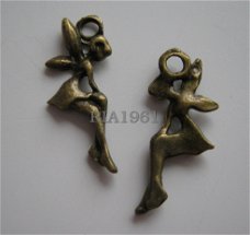 bedel/charm op=op : elfje mini brons - 19x8 mm 