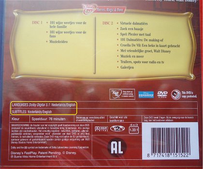 Disney-klassieker 101 Dalmatians (Platinum Edition) op DVD. - 2