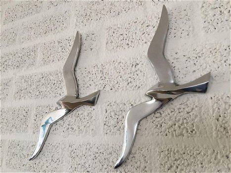 Paar grote silhouette meeuwen-vogel-aluminium-vogel - 5