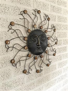 metalen muurdecoratie , de zon - 0