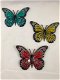 Set van 3 Vlinders, geheel metaal en vol in kleur-vlinder - 0 - Thumbnail