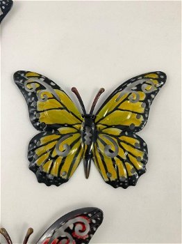 Set van 3 Vlinders, geheel metaal en vol in kleur-vlinder - 2