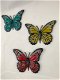 Set van 3 Vlinders, geheel metaal en vol in kleur-vlinder - 4 - Thumbnail