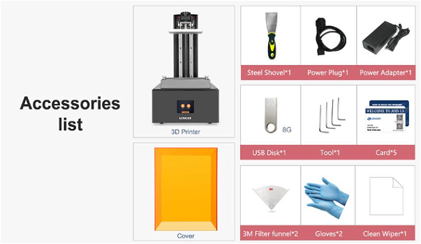 LONGER Orange 4K Resin 3D Printer, 10.5/31.5um Resolution - 4