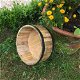 Half hard houten vat met ijzeren ring- emmer vijver-deco - 3 - Thumbnail