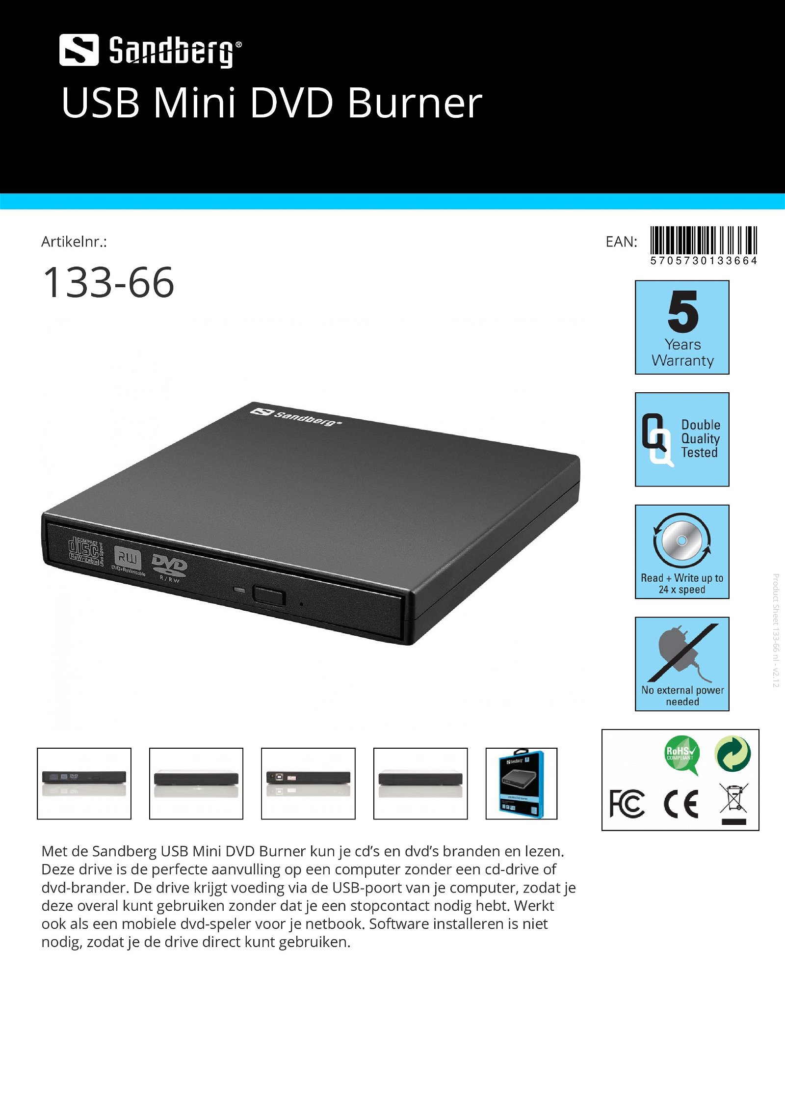 USB Mini DVD Burner externe USB aansluiting - nr. 1