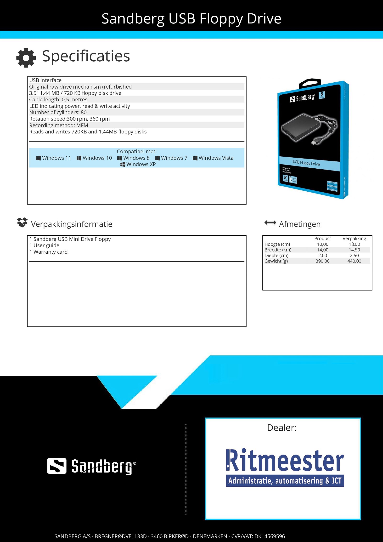 USB Floppy Drive extern met usb aansluiting - Afbeelding 3