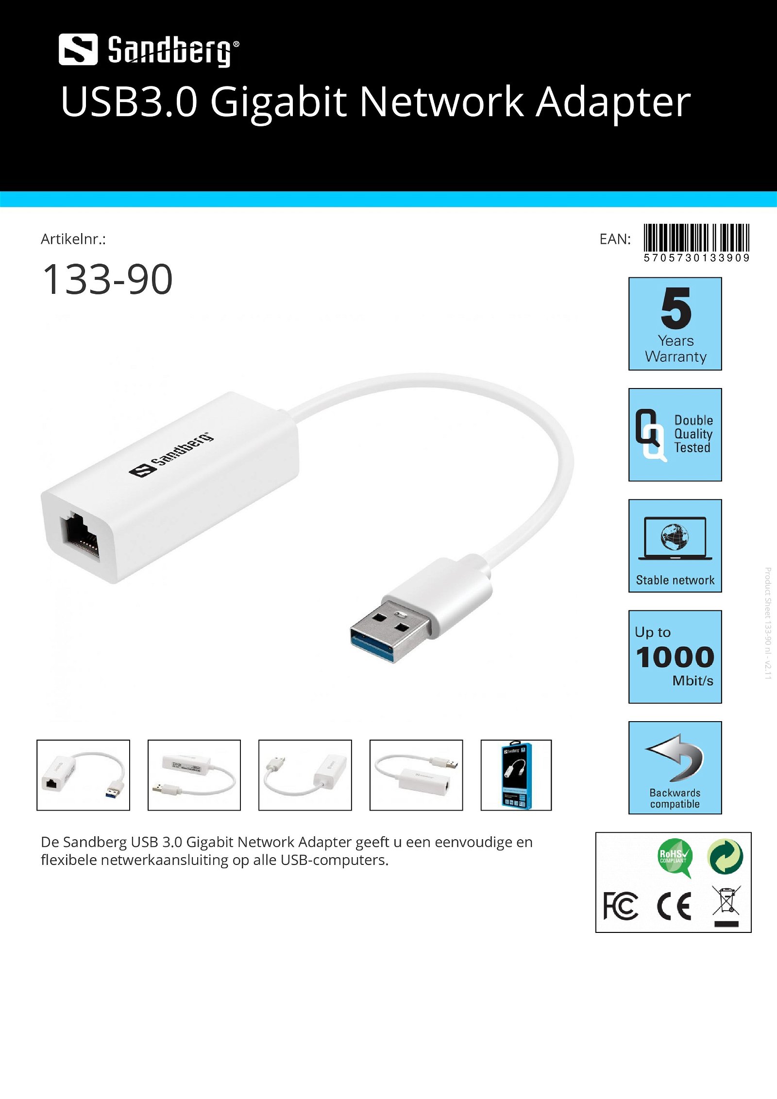 USB 3.0 Gigabit Network Adapter - nr. 1