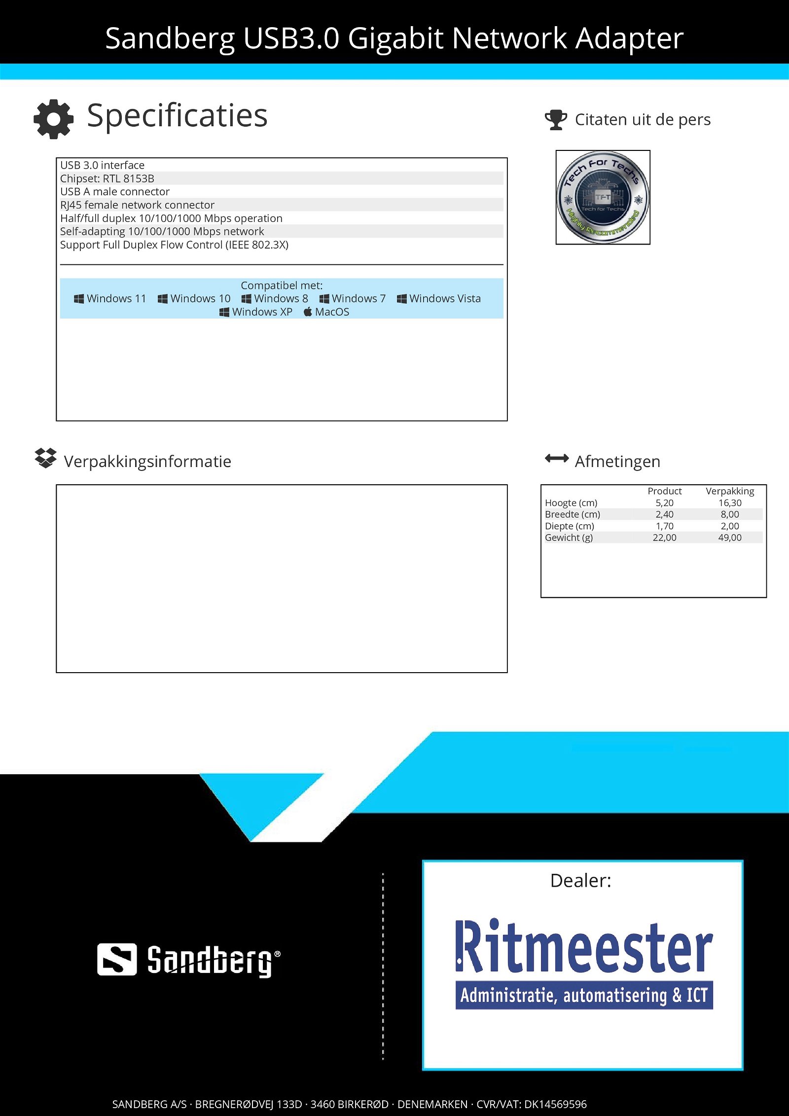 USB 3.0 Gigabit Network Adapter - Afbeelding 3