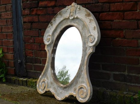 houten spiegel , spiegel - 1