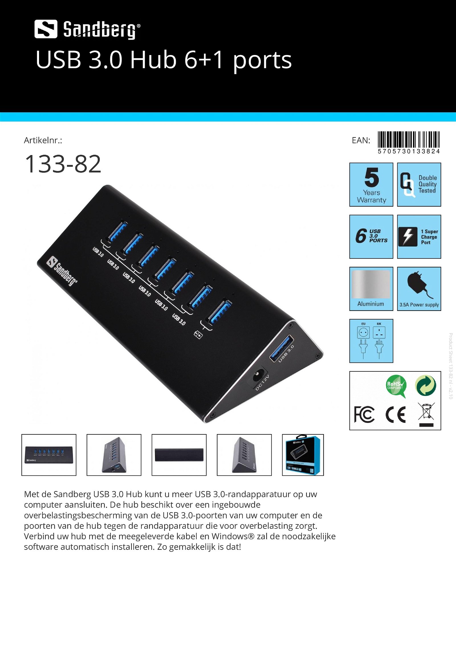 USB 3.0 Hub 6+1 ports - nr. 1