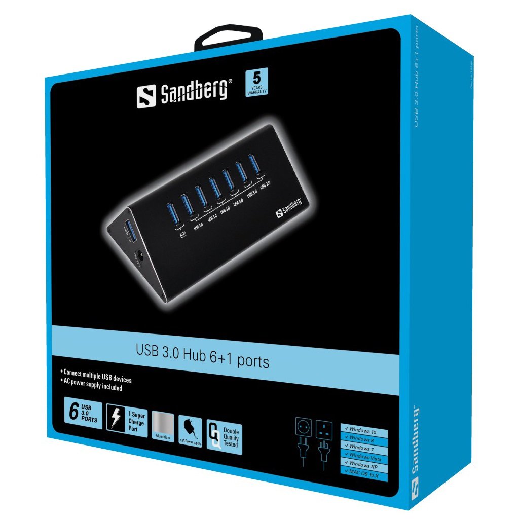 USB 3.0 Hub 6+1 ports - Afbeelding 4