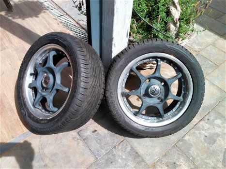 2 banden 195/45/14 V 100% profiel (200 km mee gereden) Uniroyal rain sport - 0