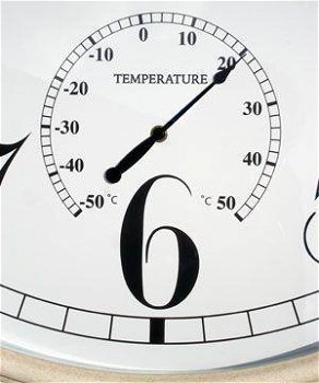 hele grote wandklok , thermometer - 3