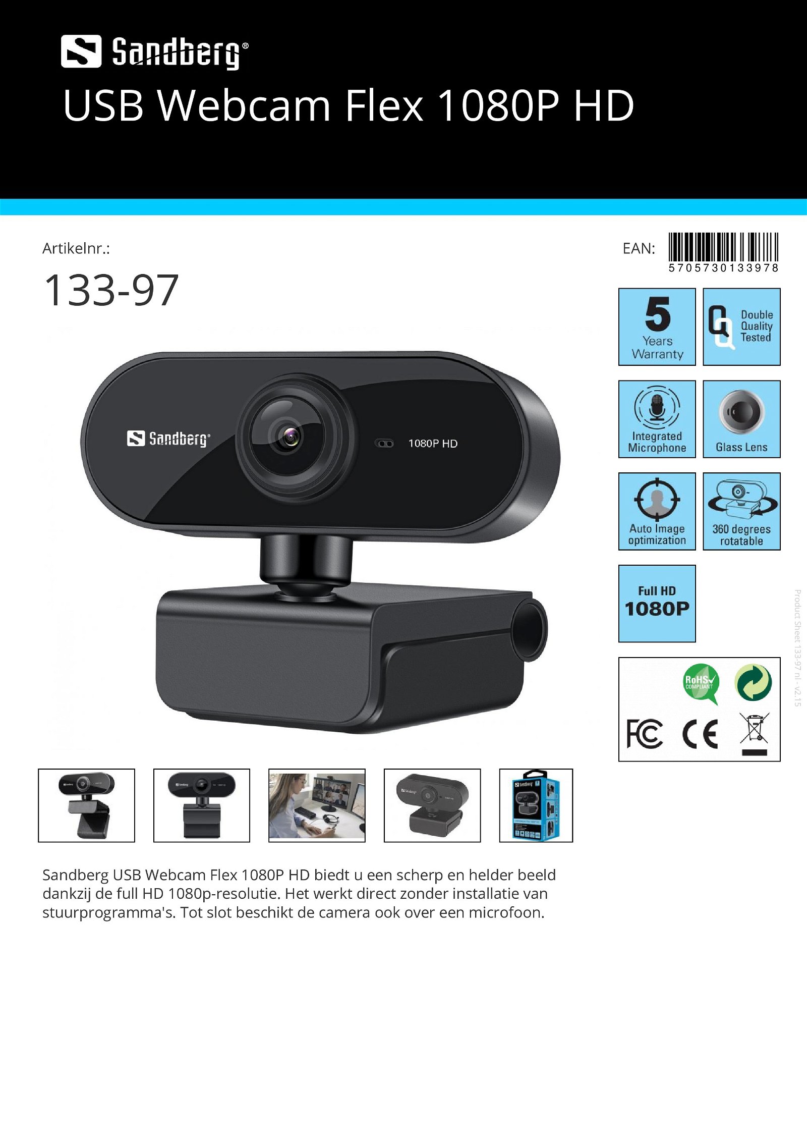 USB Webcam Flex 1080P HD - nr. 1