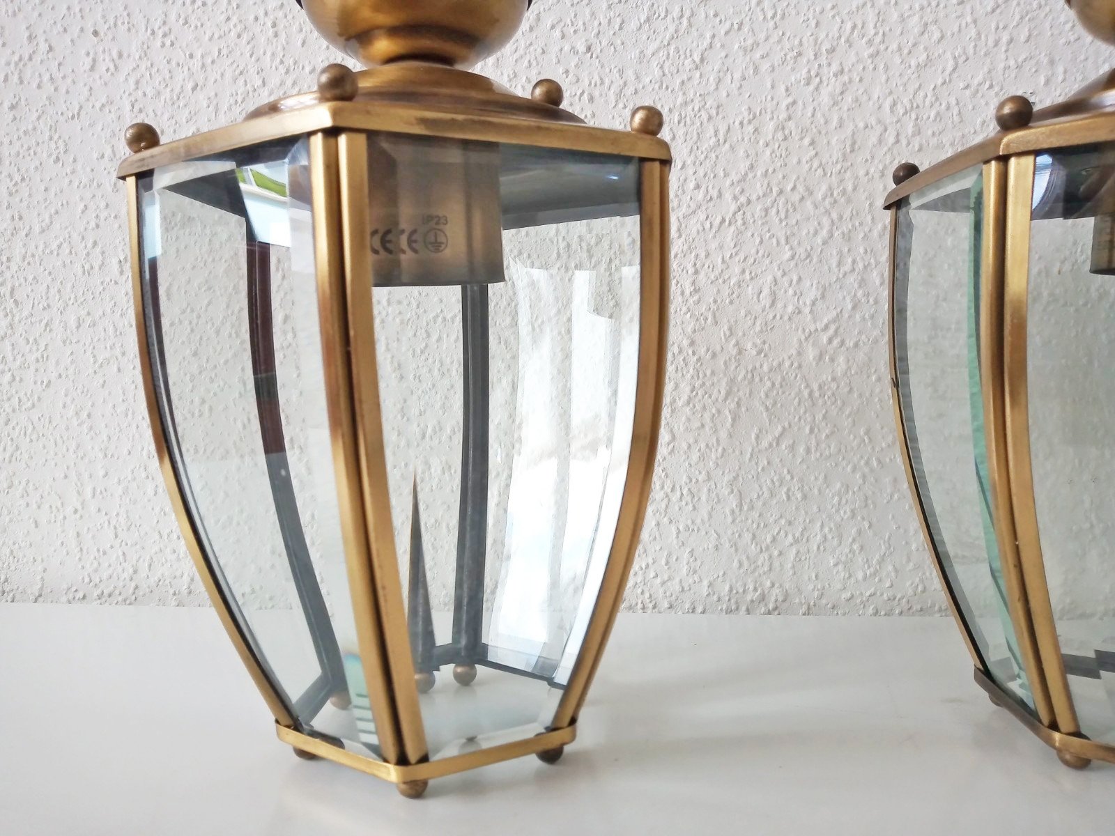 2 mooie plafondlampen koperkleurig - Afbeelding 2