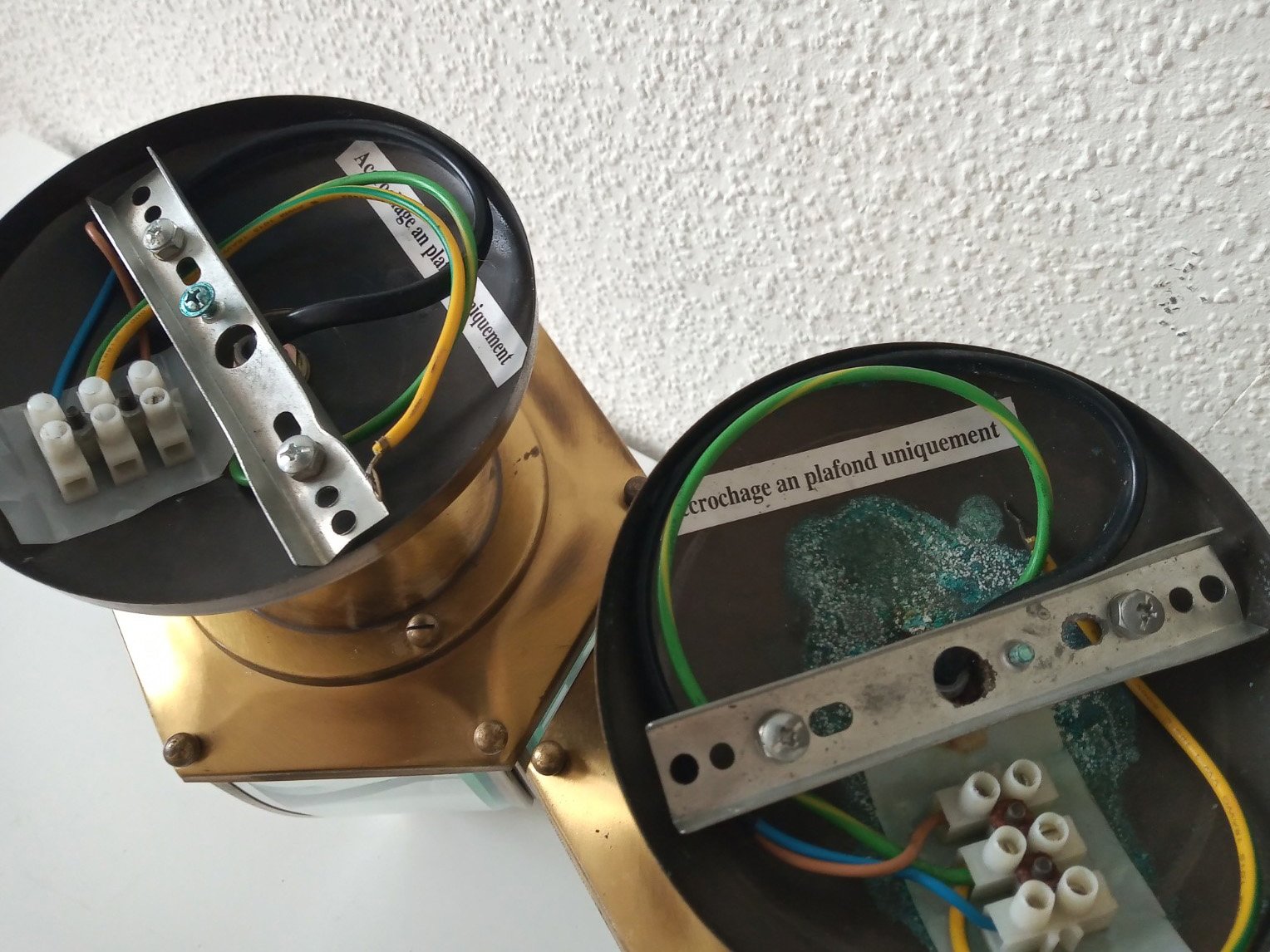 2 mooie plafondlampen koperkleurig - Afbeelding 5