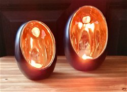 Eggs Pim van manen theelichthouder goud/zwart