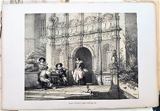 Lithografie Porch Wroxton Abbey Oxfordshire [c1841] J. Nash