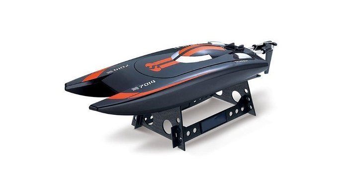 RC speedboot catamaran 7014 oranje zwart 2,4 GHZ 25KM/H RTR DEMO - 0