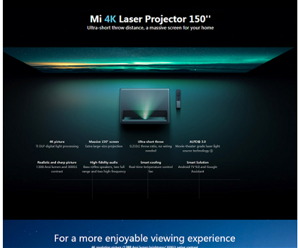 Xiaomi Mi 4K UHD Projector, Android TV 9.0, Dolby DTS - 1