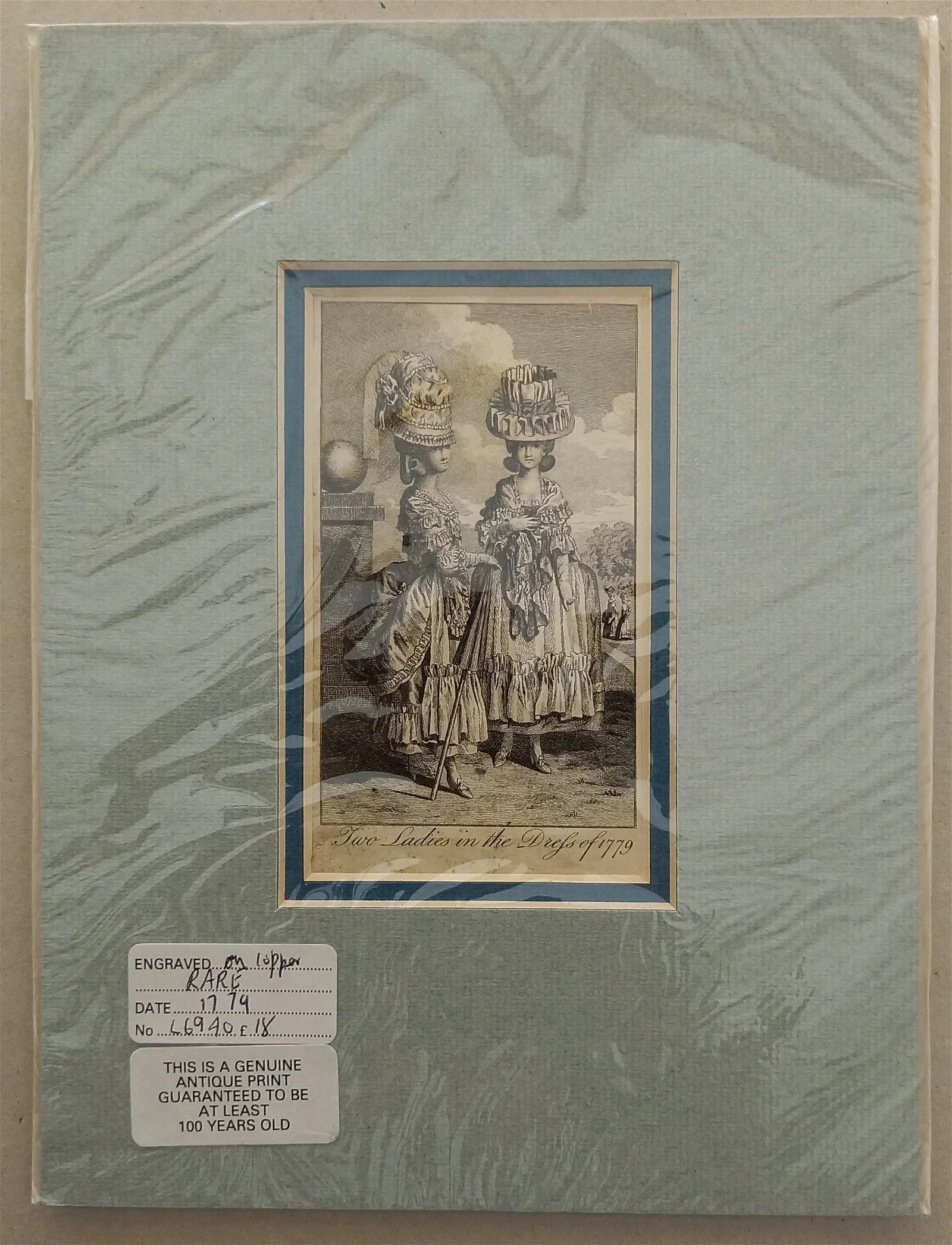 Ets/Gravure Two Ladies in the Dress of 1779 - nr. 1