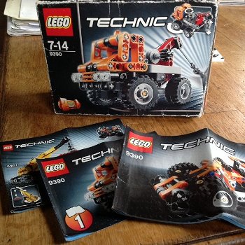 Lego - technic - 9390 - mini takelwagen - mini tow truck - compleet, in doos , incl boekjes - 0