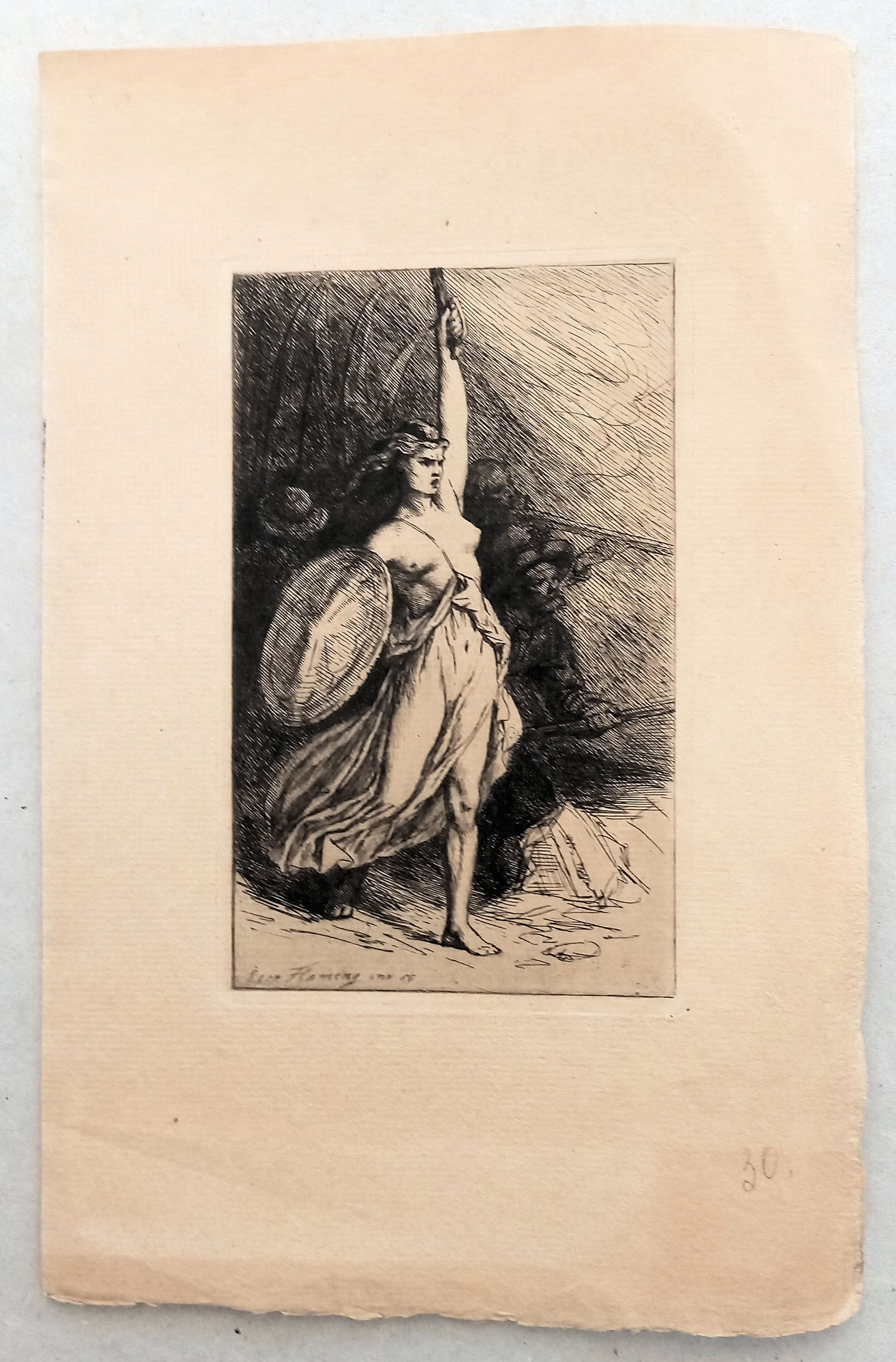 Ets Gravure Leopold Flameng Allegorie Polen - nr. 1