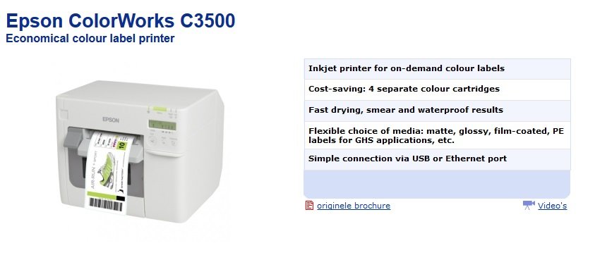 Epson ColorWorks C3500 Label Club Bundle 01 cutter disp USB Ethernet NiceLabel wit eps3500bundle01 - Afbeelding 3