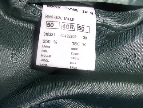 Christian Dior Groen Kostuum in de maat 50 gemaakt van 50% Wol en 50% Zijde in Nieuwstaat. - 4