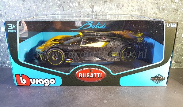 Bugatti Bolide geel zwart 1:18 Bburago - 3