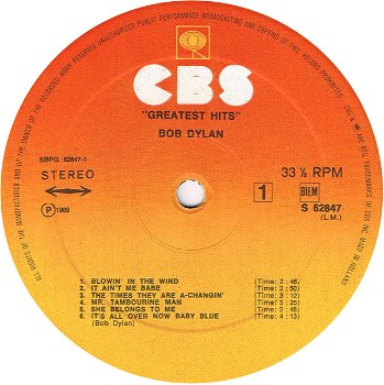 LP - Bob Dylan - Greatest hits - 1