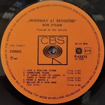 LP - Bob Dylan - Highway 61 Revisited - 2