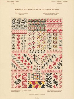 Motive der hausindustriellen Stickerei in der Bukowina. Ausgabe augustus 1912. - 1