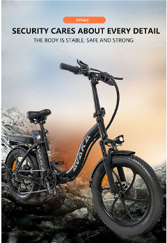 AVAKA BZ20 PLUS Electric Bike Foldable 20*3.0 Inch Fat Tires - 7