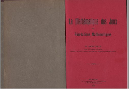 La Mathématique des jeux ou Récréations mathématiques - 0