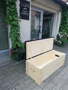Skrzynia drewniana kufer siedzisko - 1