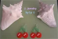 Handmade strijkkralen oorbellen kersen Jewelry by Ly - 0 - Thumbnail