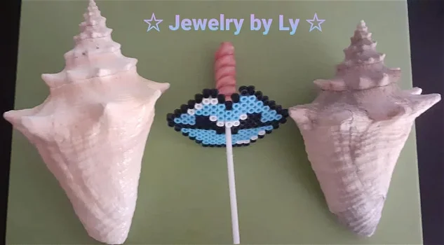 Handmade lollyhouder lippen blauw Jewelry by Ly - 0