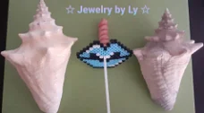 Handmade lollyhouder lippen blauw Jewelry by Ly