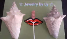 Handmade lollyhouder lippen rood Jewelry by Ly