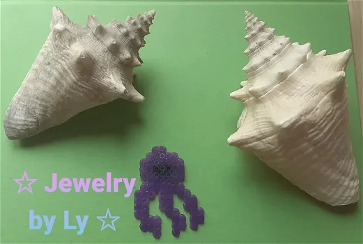 Handmade koelkastmagneet octopus paars Jewelry by Ly - 0